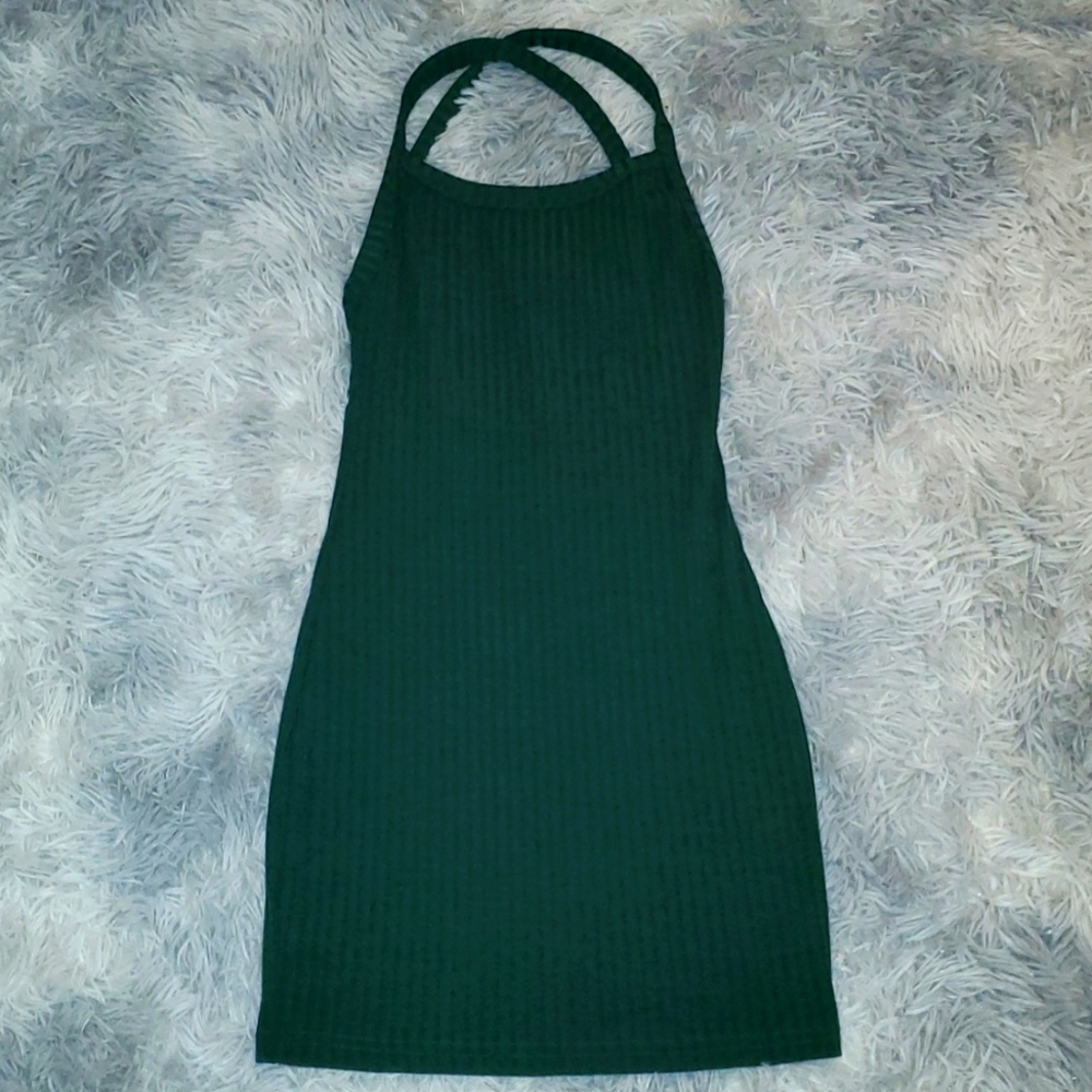 Green mini dress